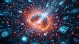 Brain overcoming digital distractions to regain focus and concentration