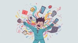 Cartoon of distractions hindering focus