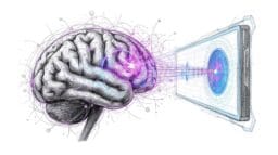 Glowing brain with AI interface for improving focus